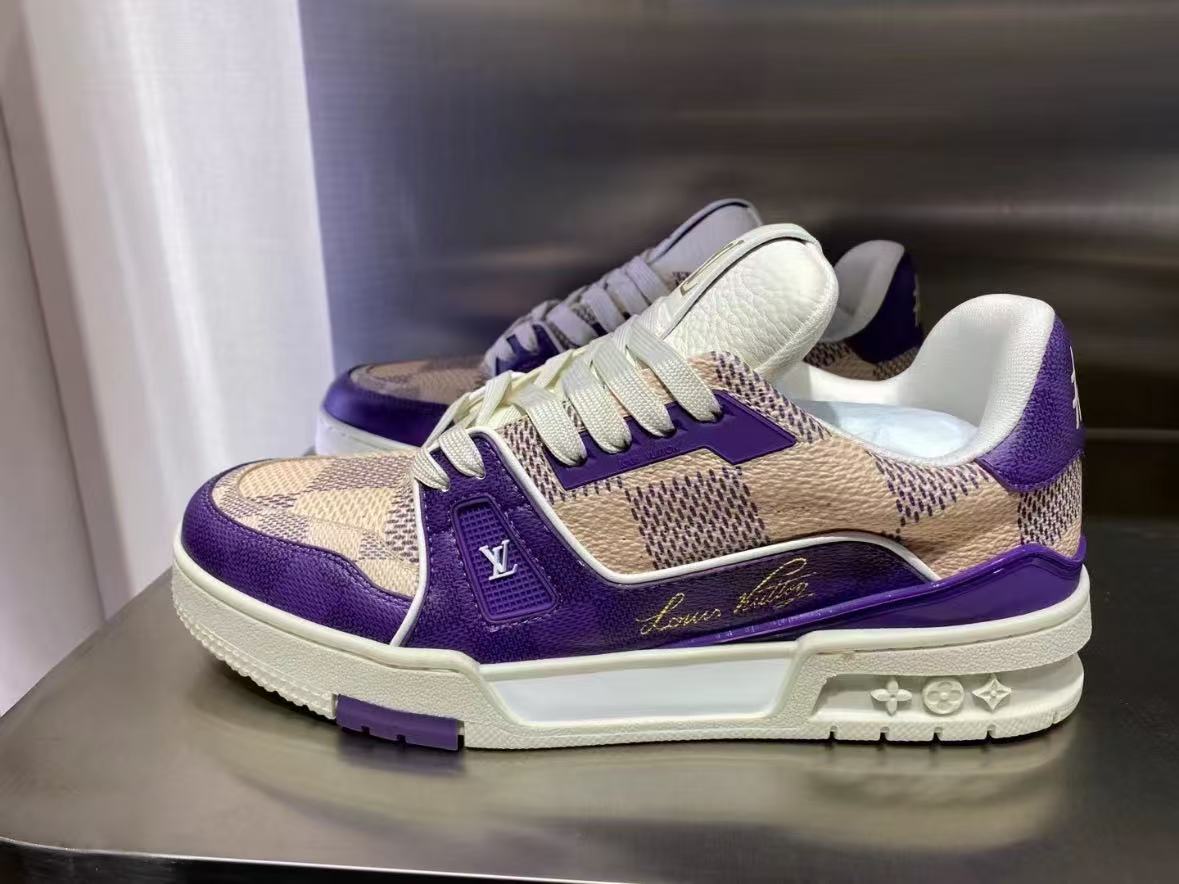 Louis Vuitton Damier LV Trainer Purple 1AC579 review rgini