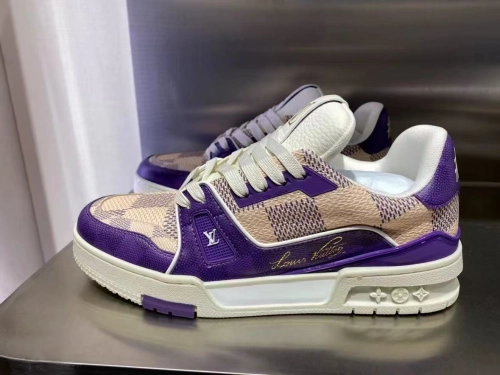 Louis Vuitton Damier LV Trainer Purple 1AC579 review 