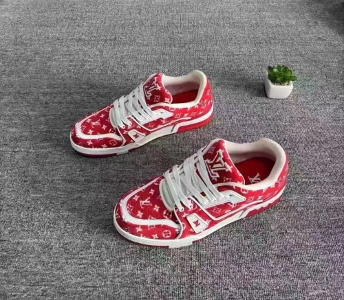 Louis Vuitton Trainer Red Monogram Textile 1ABFSU review 