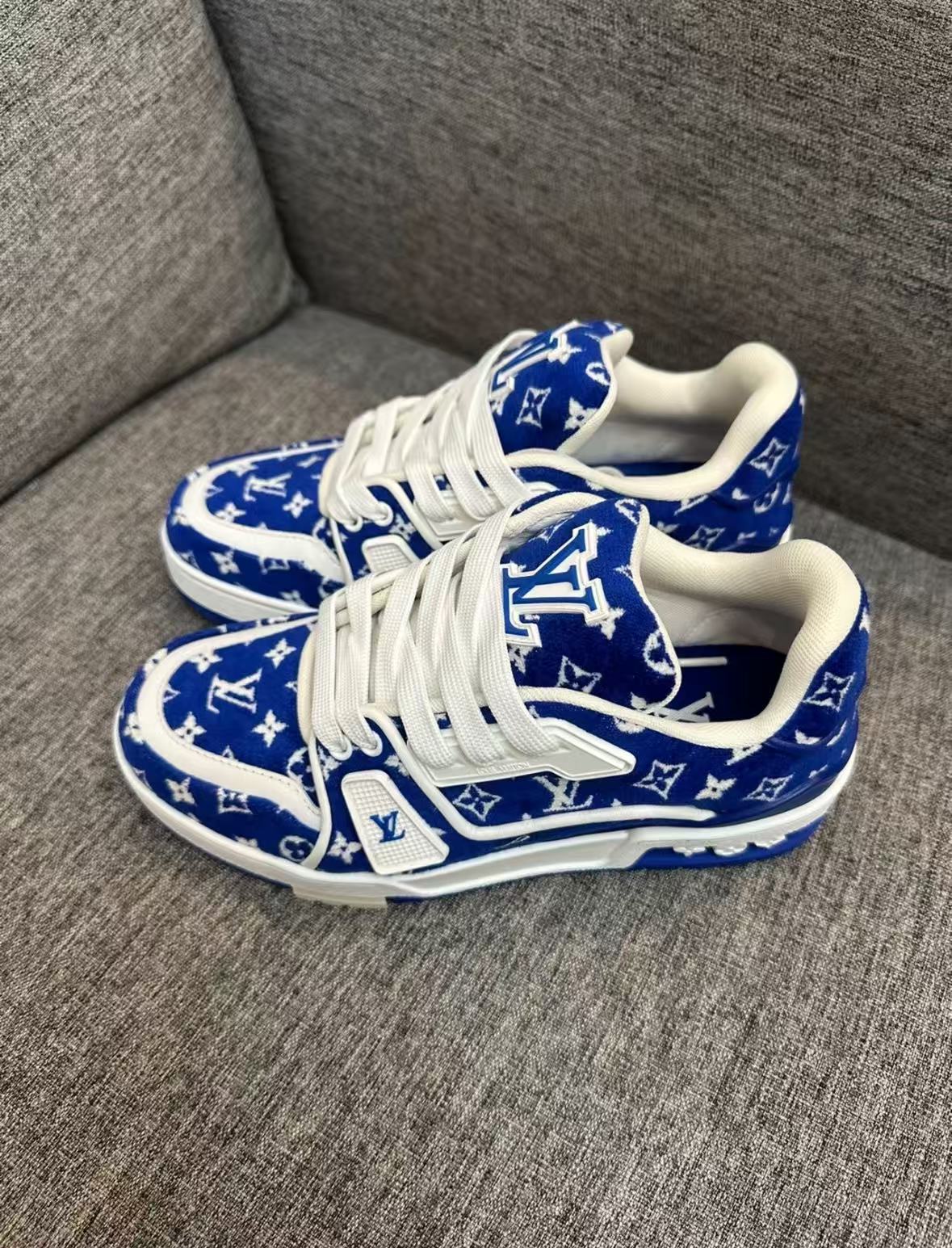 Louis Vuitton Trainer Blue Monogram Textile 1ABFRQ review my