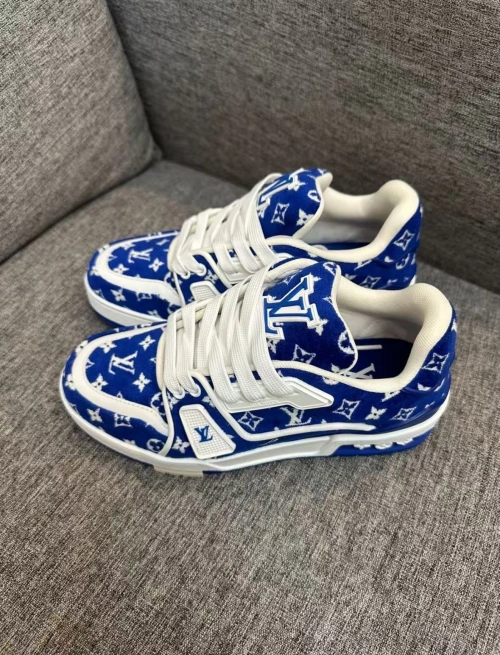 Louis Vuitton Trainer Blue Monogram Textile 1ABFRQ review 
