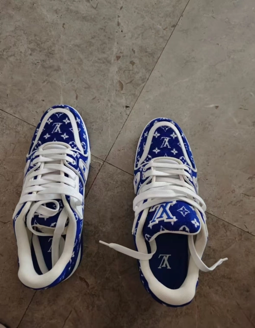 Louis Vuitton Trainer Blue Monogram Textile 1ABFRQ review 