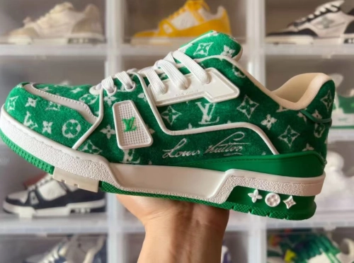 Louis Vuitton Trainer Green Monogram Textile  1ABFSA review 