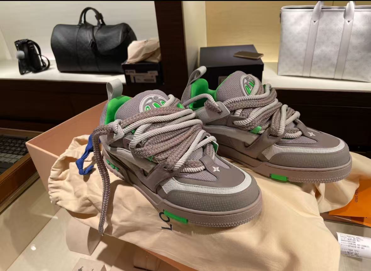 Louis Vuitton LV Skate Sneaker Grey Green 1ABZ4R review ome