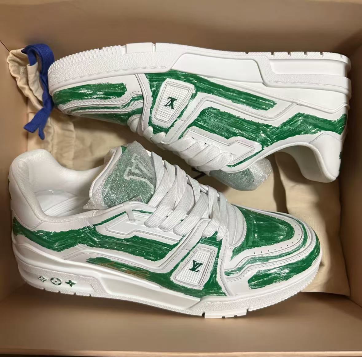 Louis Vuitton Trainer Colored-In Motif Green 1ABLWV review ssica