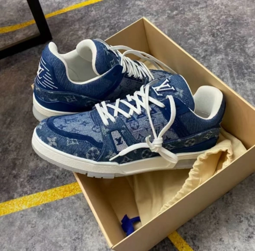 Louis Vuitton Trainer Sneaker Denim Monogram 1A7S53 review 