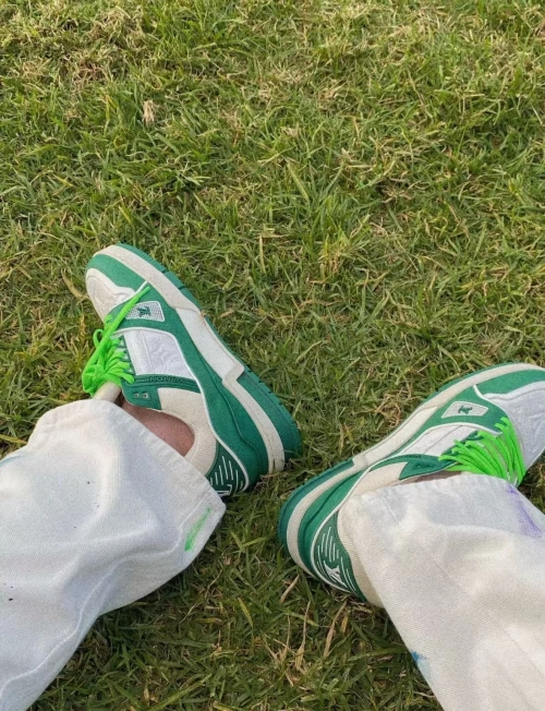 Louis Vuitton LV Trainer Green 1A8127 review 