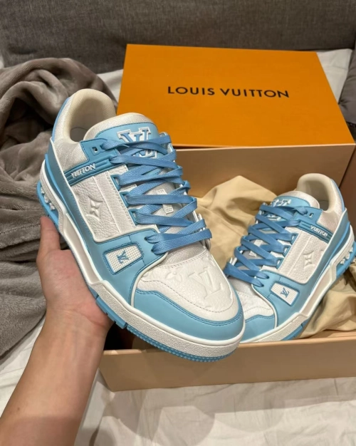 Louis Vuitton Trainer Low White Sky Blue 1AA6X4  review 