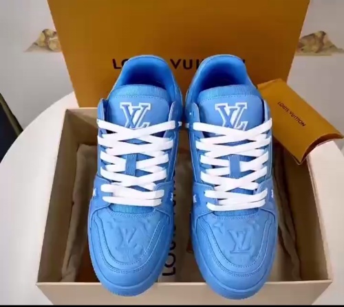 Louis Vuitton Trainer Blue Embossed Monogram 1AARFG review 