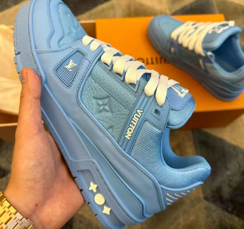 Louis Vuitton Trainer Blue Embossed Monogram 1AARFG review 