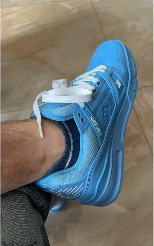 Louis Vuitton Trainer Blue Embossed Monogram 1AARFG review 