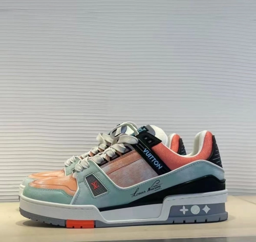 Louis Vuitton LV Trainer Orange Teal Vintage 1ACEFX review 