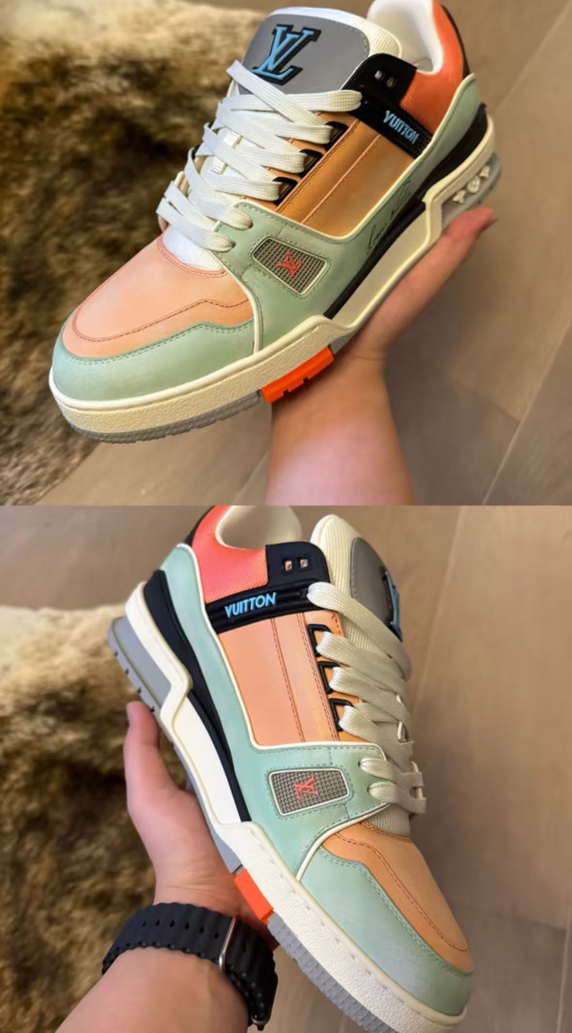 Louis Vuitton LV Trainer Orange Teal Vintage 1ACEFX review Nora
