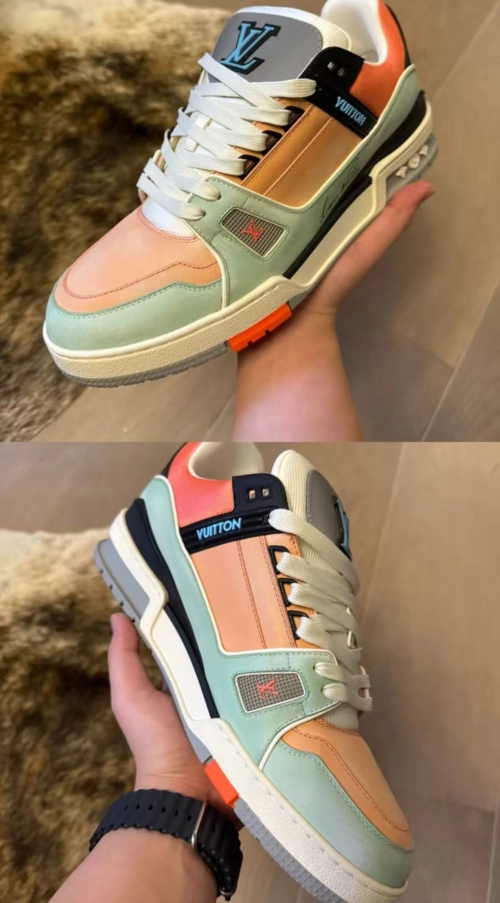 Louis Vuitton LV Trainer Orange Teal Vintage 1ACEFX review 