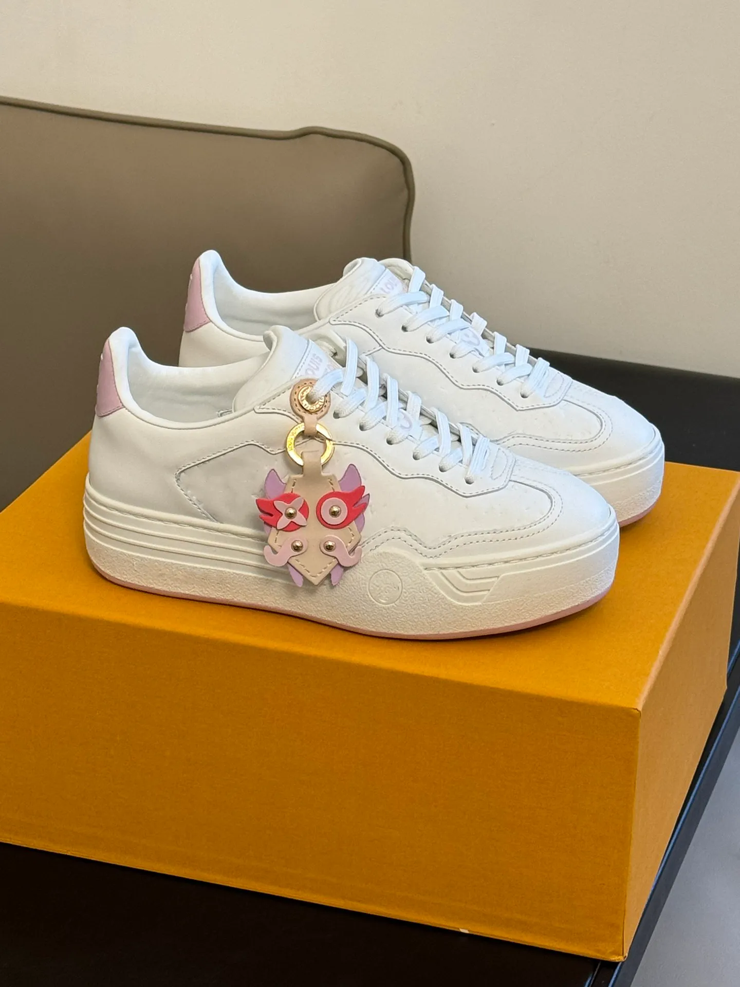 LOUIS VUITTON Groovy Platform Sneaker  Pink White  1ACO5T  review anda