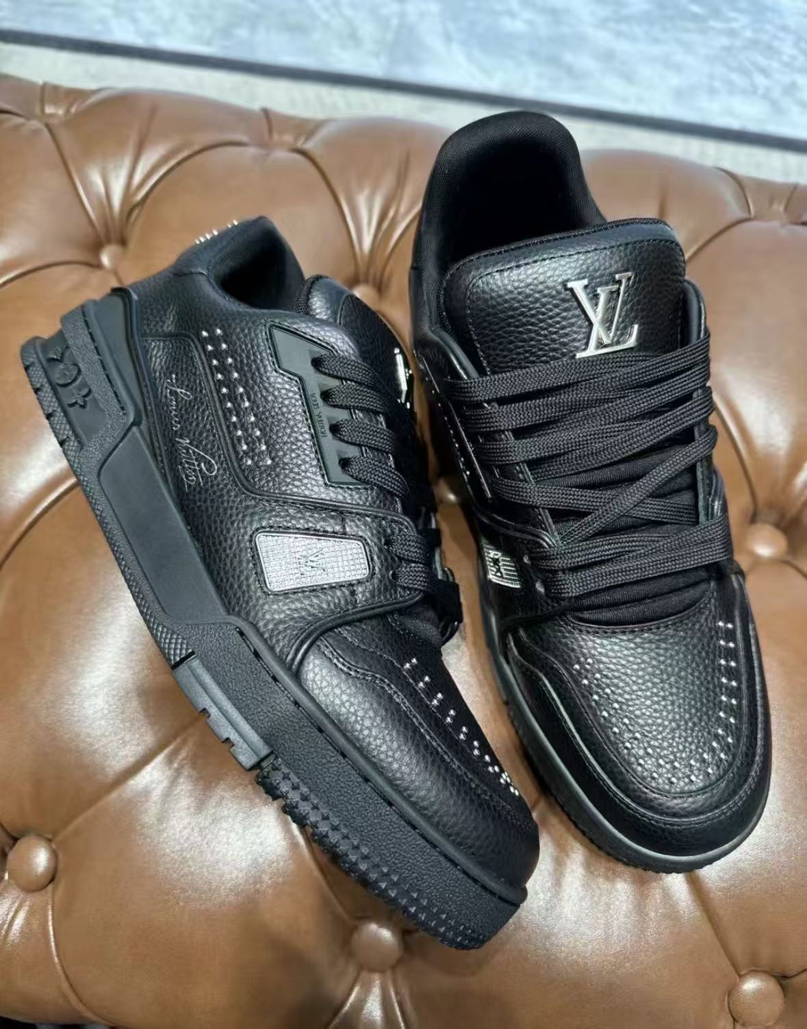 Louis Vuitton Trainer Black Rivets  review Wallis