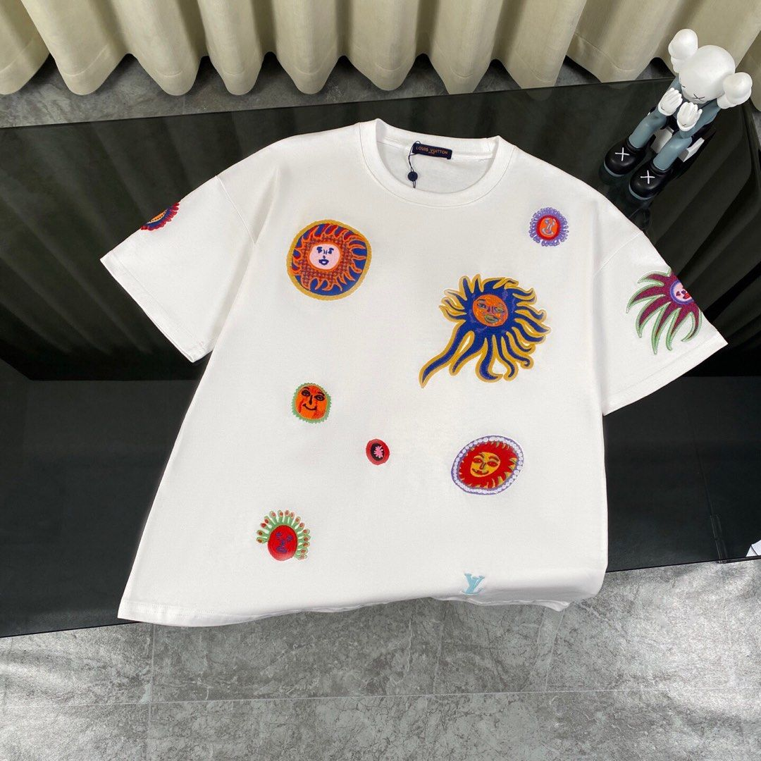 Louis Vuitton Sunfish Embroidered Couple Short Sleeve T-Shirt review 0