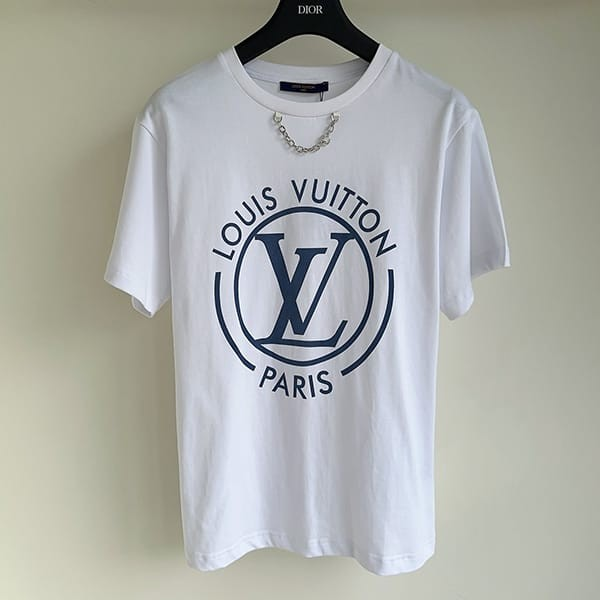 Louis Vuitton 25ss Lettering Printed Chain Short Sleeve White review Ula
