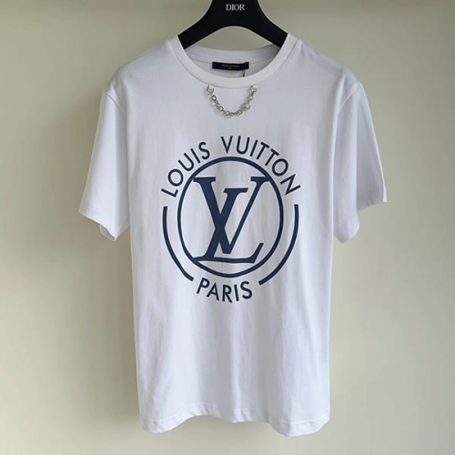 Louis Vuitton 25ss Lettering Printed Chain Short Sleeve White review 