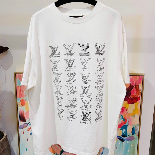 Louis Vuitton full letter logo print short sleeve White review 0