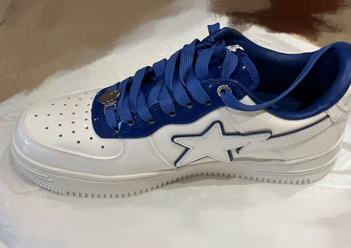 A Bathing Ape Bape Sta Low White and Blue Border 1J30-191-017 review Cry
