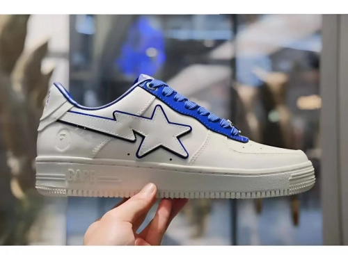 A Bathing Ape Bape Sta Low White and Blue Border 1J30-191-017 review 