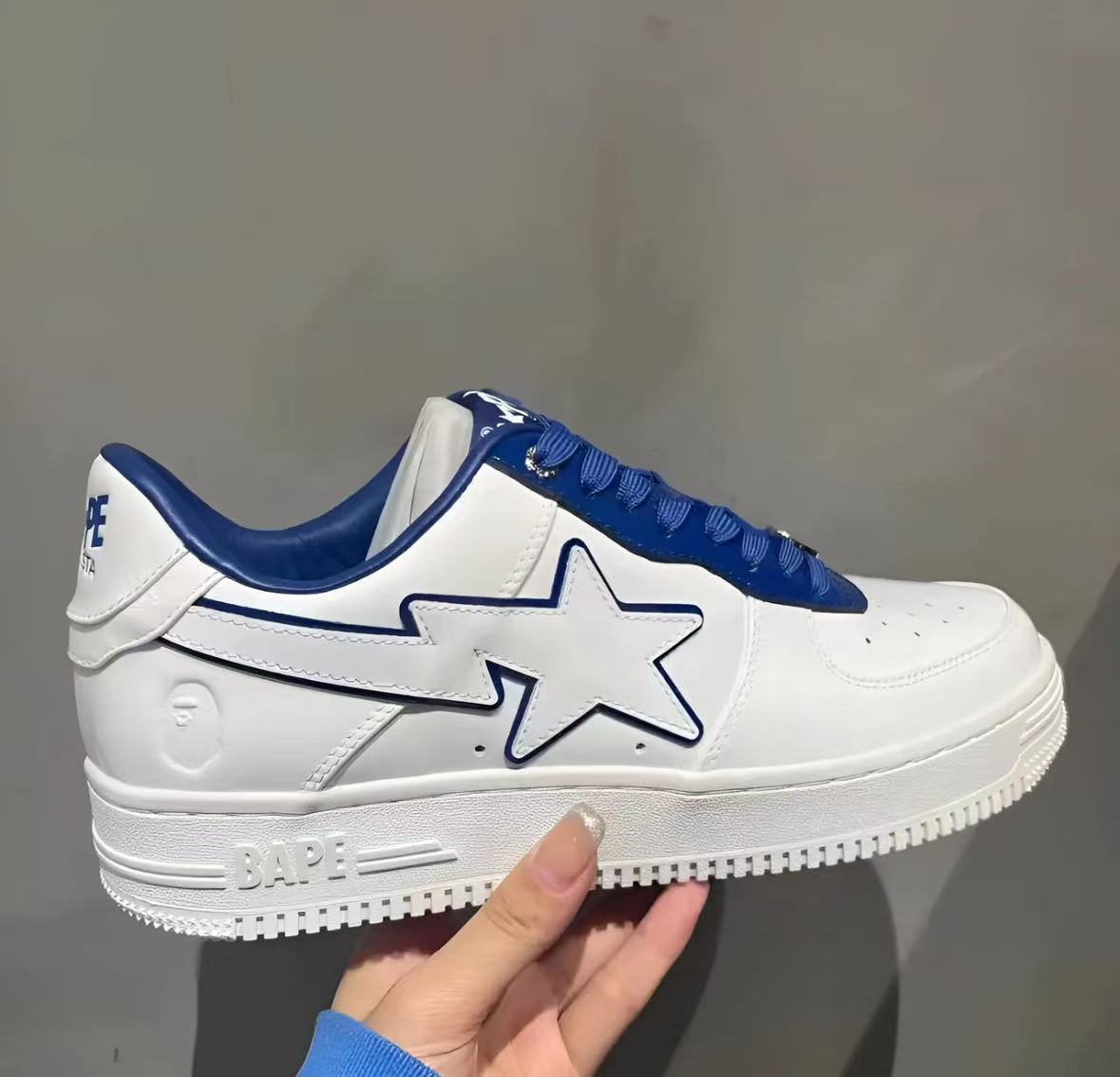 A Bathing Ape Bape Sta Low White and Blue Border 1J30-191-017 review n