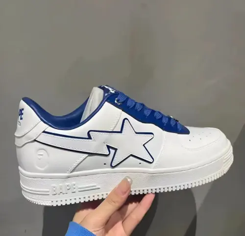 A Bathing Ape Bape Sta Low White and Blue Border 1J30-191-017 review 