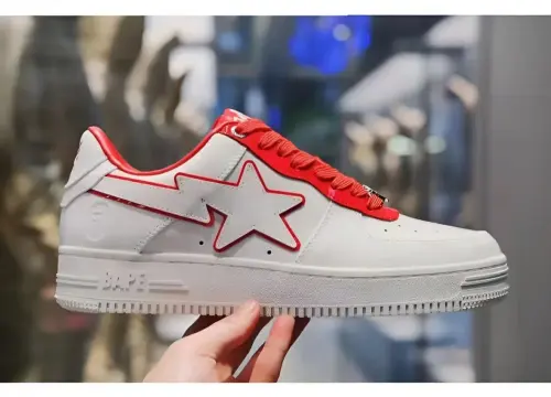 A Bathing Ape Bape Sta Low White Red Border 1J30-191-017 review 