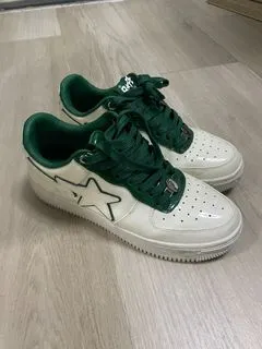 A Bathing Ape Bape Sta Low White Green edge 1J30-191-017 review Carol