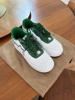A Bathing Ape Bape Sta Low White Green edge 1J30-191-017 review 