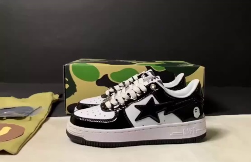 A Bathing Ape Bape Sta Low Black White Panda 1H70-191-001 review 