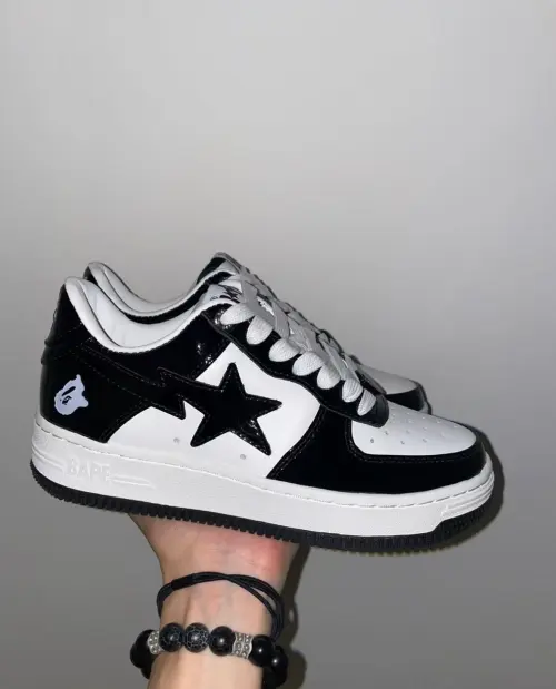 A Bathing Ape Bape Sta Low Black White Panda 1H70-191-001 review 