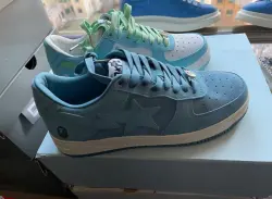 A Bathing Ape Bape Sta Blue Suede 1H70-191-004 review very