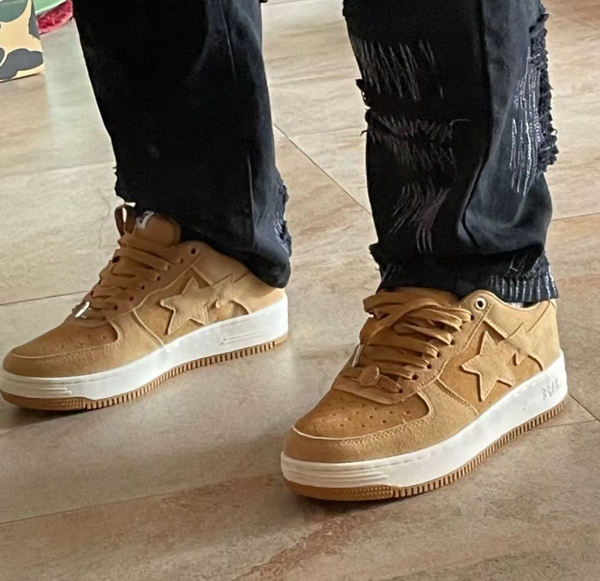 A Bathing Ape Bape Sta Beige Suede 1H70-191-004 review Ambe