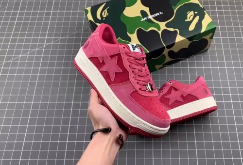A Bathing Ape Bape Sta Pink Suede 1H70-191-004 review 