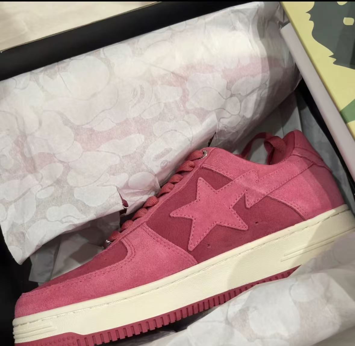 A Bathing Ape Bape Sta Pink Suede 1H70-191-004 review les