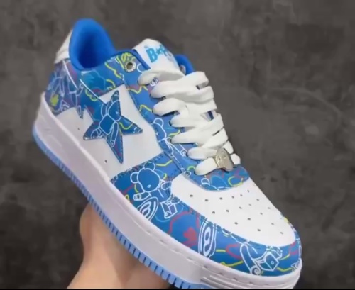 A Bathing Ape Bape Sta Low Black Blue Color Spray Painting  1H73 191 913  review 