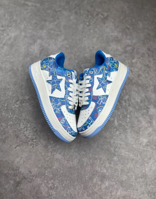 A Bathing Ape Bape Sta Low Black Blue Color Spray Painting  1H73 191 913  review 