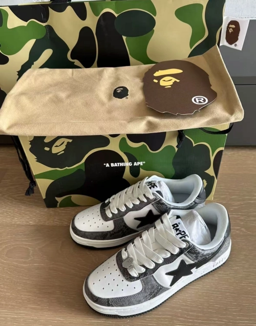 A Bathing Ape Bape Sta Low Black Black Snake Skin  1180 191 009 review 