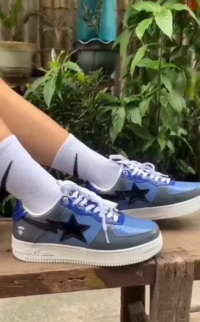 A Bathing Ape Bape Sta Low Color Camo Combo Blue  1H20 191 046 review mant