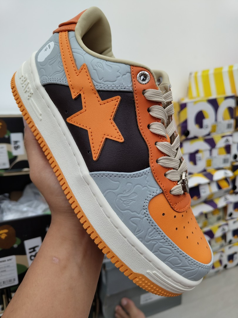 A Bathing Ape Bape Sta Low Grey Orange 1H70-291-002 review oebe