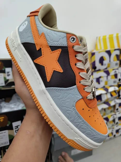 A Bathing Ape Bape Sta Low Grey Orange 1H70-291-002 review 