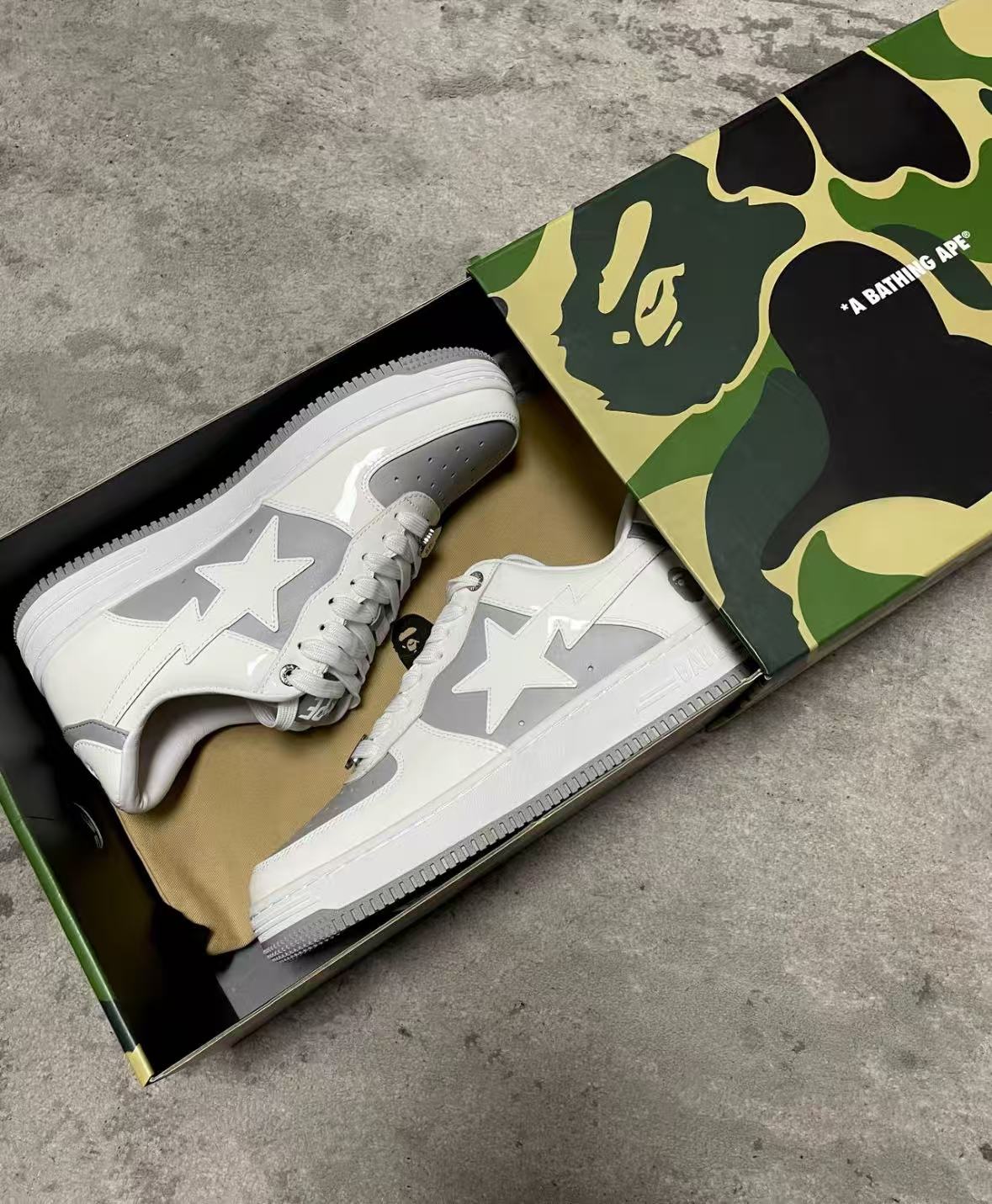  A Bathing Ape Bape Sta Low Grey White OZXSH W291 328 review ivi