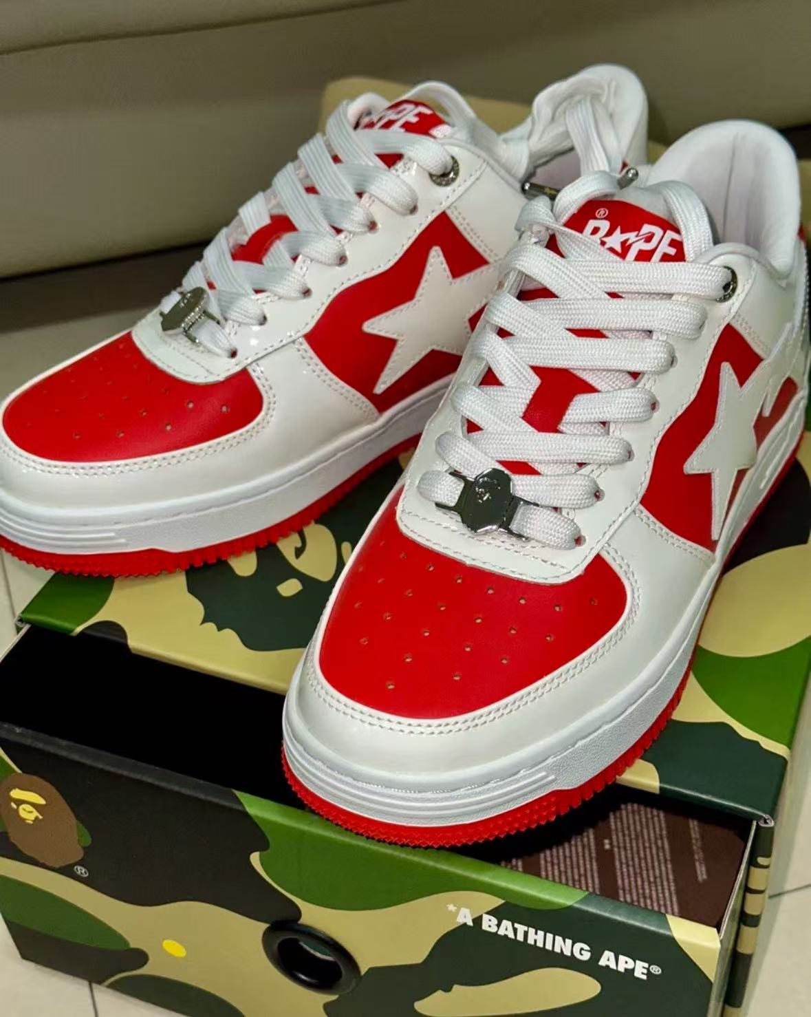 A Bathing Ape Bape Sta Low Red And White  OZXSH W291 328 review Na