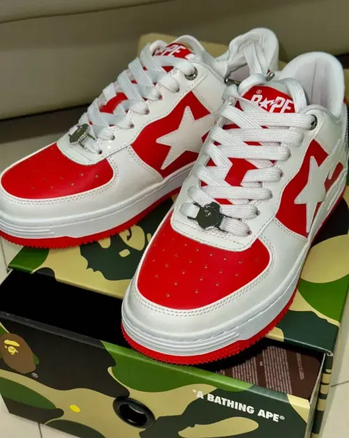 A Bathing Ape Bape Sta Low Red And White  OZXSH W291 328 review 