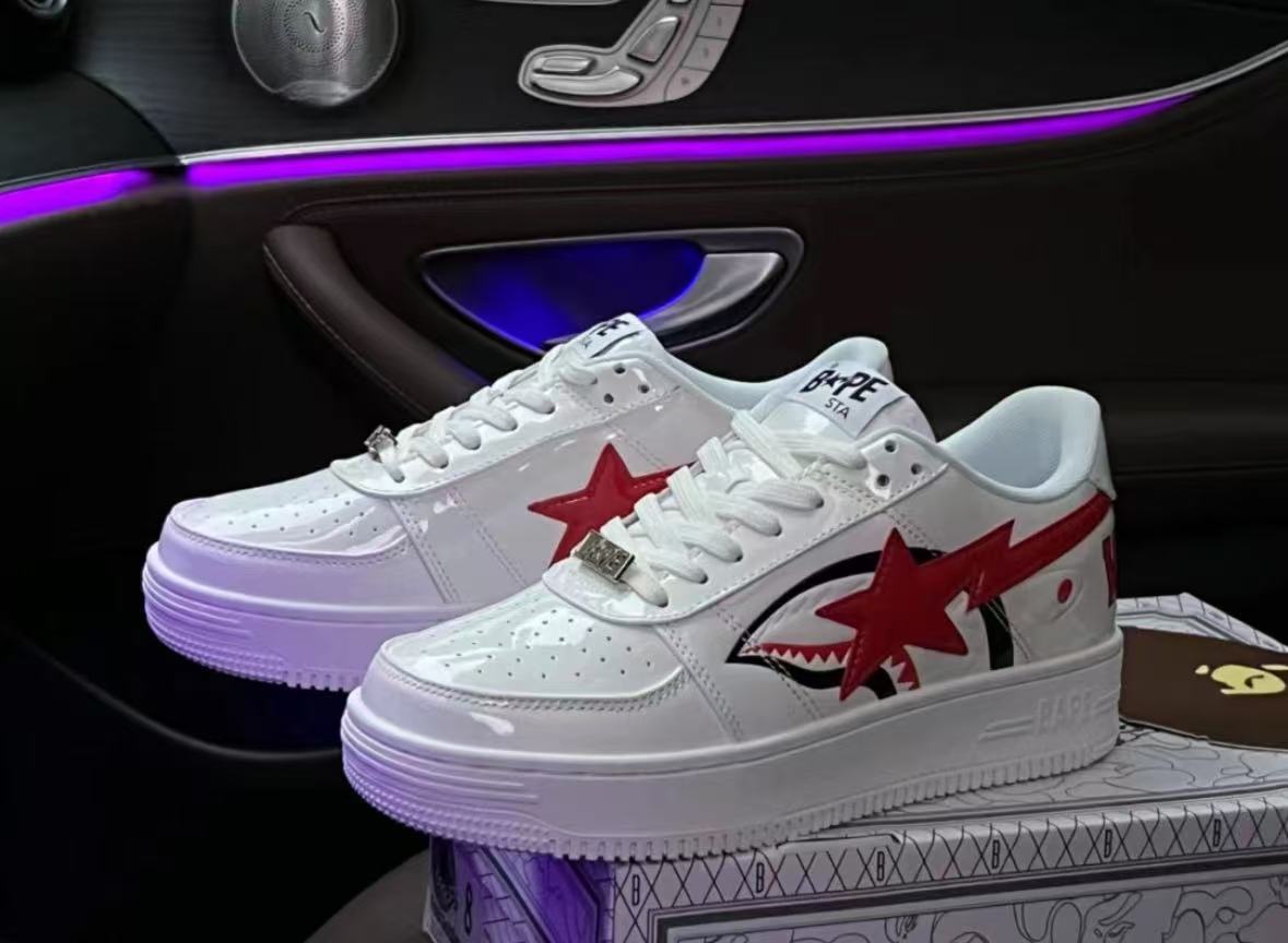 A Bathing Ape Bape Sta Low Shark White 1H30-191-012-WHT review hloe