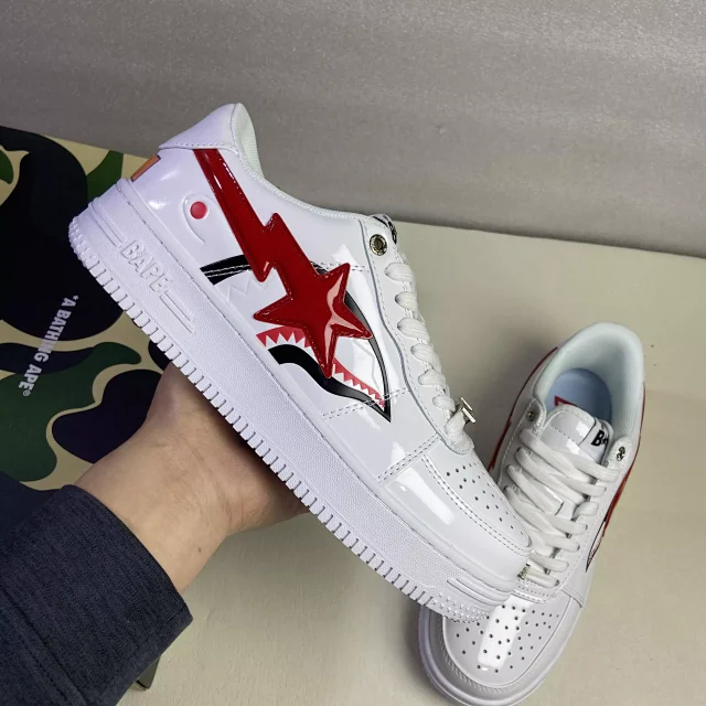 A Bathing Ape Bape Sta Low Shark White 1H30-191-012-WHT review harlot