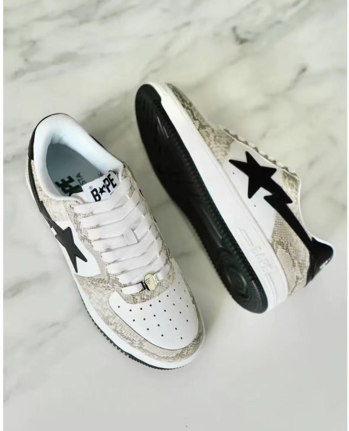 A Bathing Ape Bape Sta Snake Skin Beige 001FWI801009M_BEI review arol