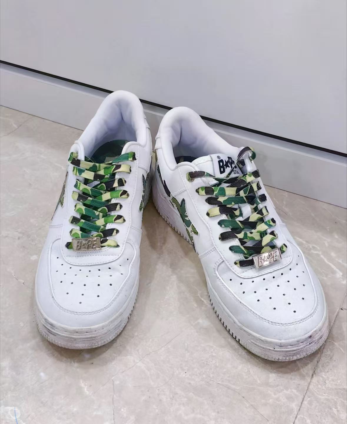 A Bathing Ape Bape Sta Low White Green Camouflage 1H20-191-045 review allie